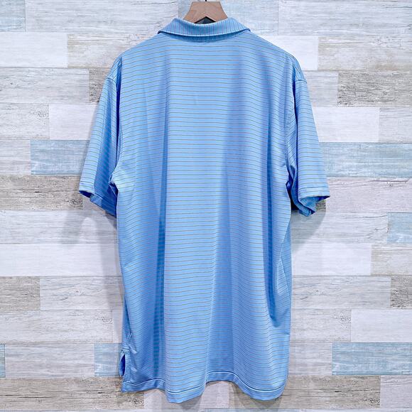 Kiawah Ocean Course Peter Millar Summer Comfort Golf Polo Blue Stripe Mens XL - Picture 4 of 7